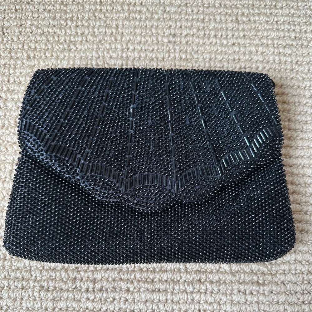 Black beaded clutch